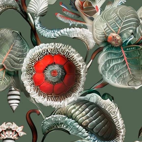 Обои Arte MO5001 Coccinella Bella Sage Green