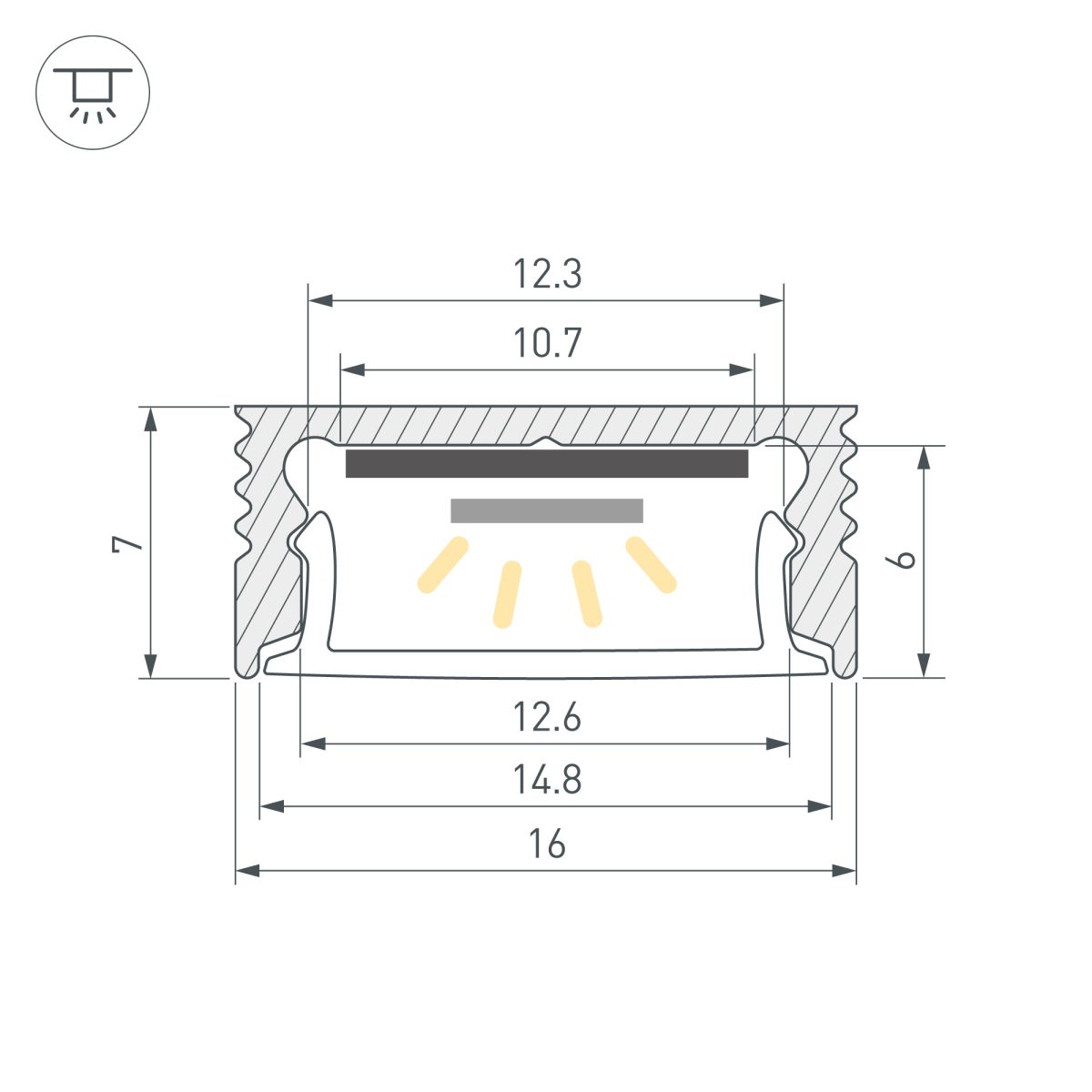 Профиль Arlight SL-SLIM-H7-3000 WHITE (BY) (Алюминий) 064819
