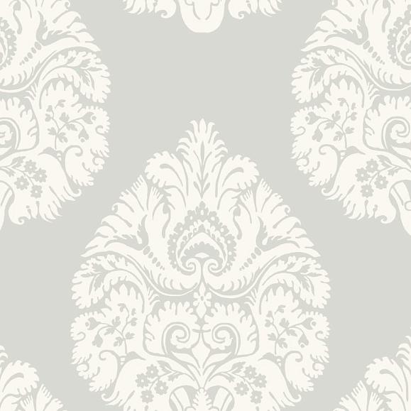 Обои York KT2145 Teardrop Damask Light Grey