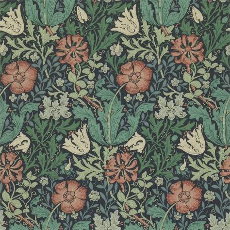 Обои Morris 210421 Compton Indigo/Russet