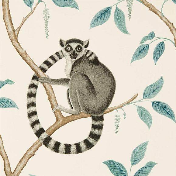 Обои Sanderson 216665 Ringtailed Lemur Stone/Eucalyptus