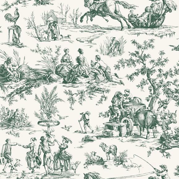 Обои York GR5924 Seasons Toile Dark Green