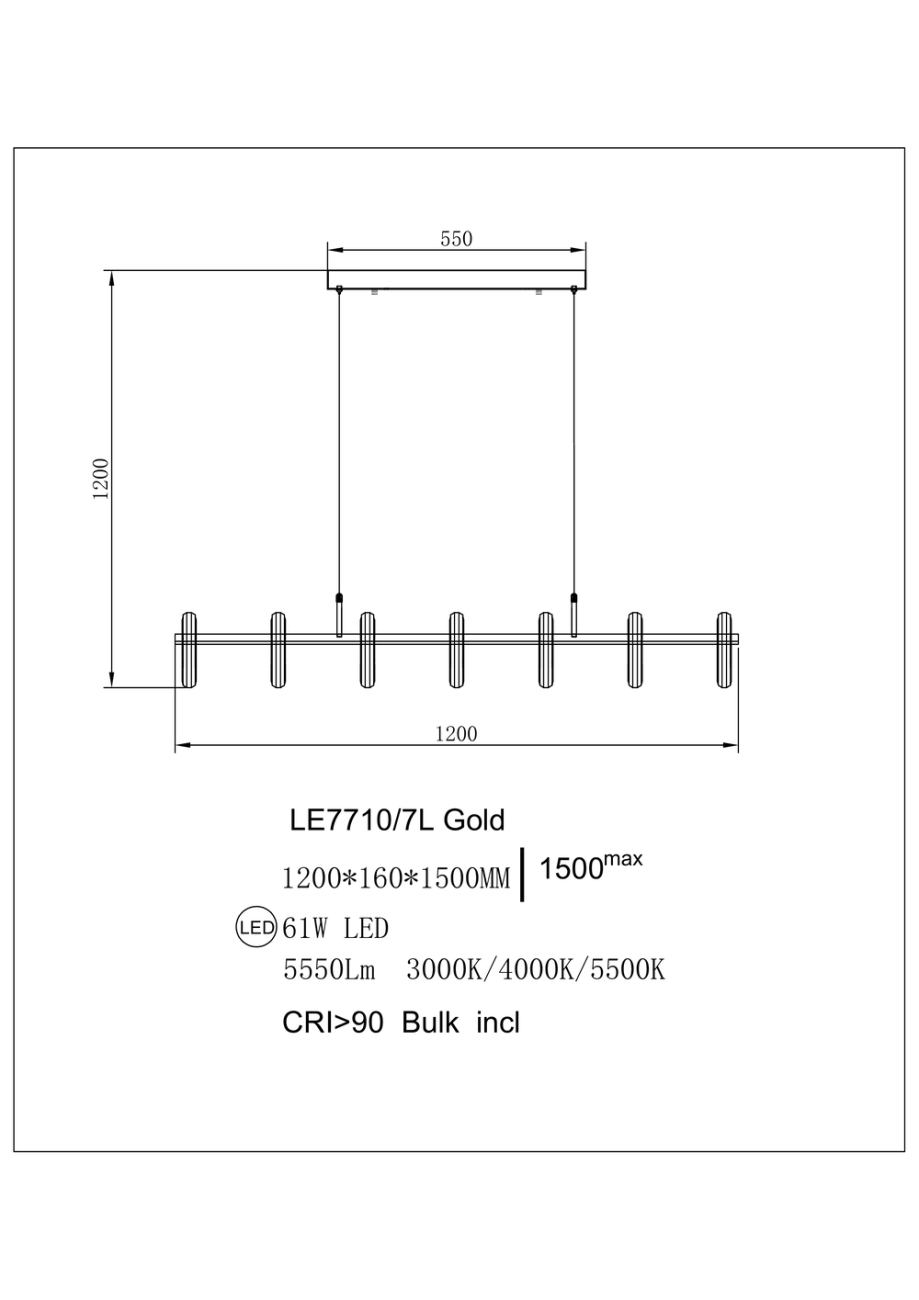 Подвесная люстра Ani LE7710/7L Gold