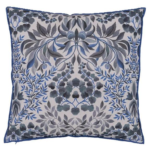 Подушка CCDG1384, Ikebana Damask, Slate Blue, Designers Guild 50 x 50см