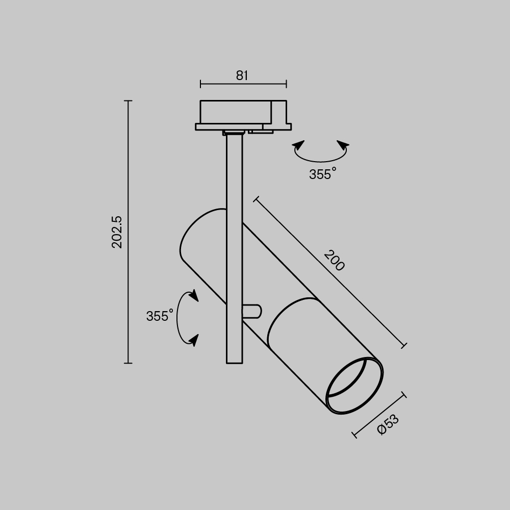 Трековый светильник Maytoni Elti TR005-1-GU10-BG
