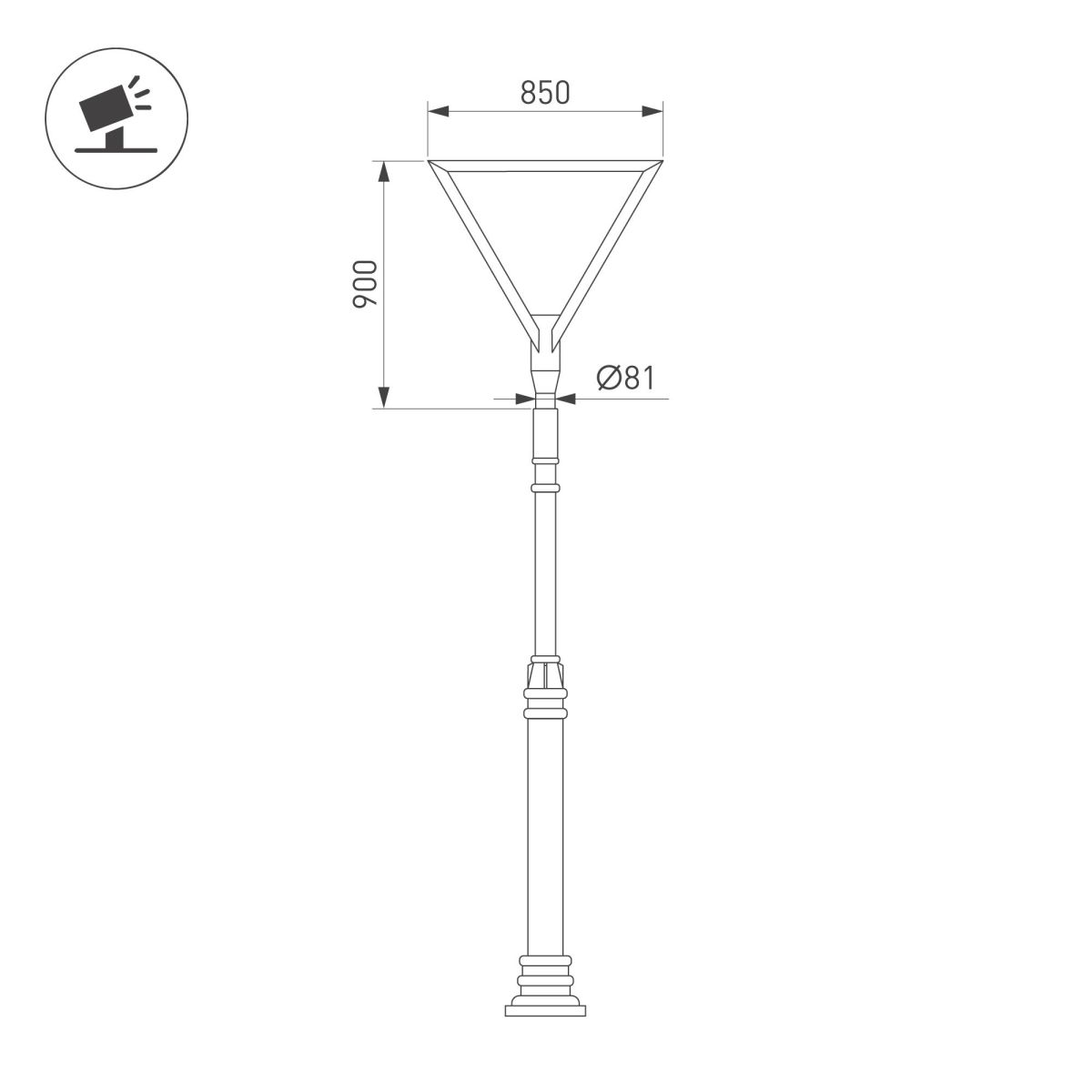 Уличный консольный светильник Arlight OXOR-TRILEIS-900x850х80-25W Day4000 052473