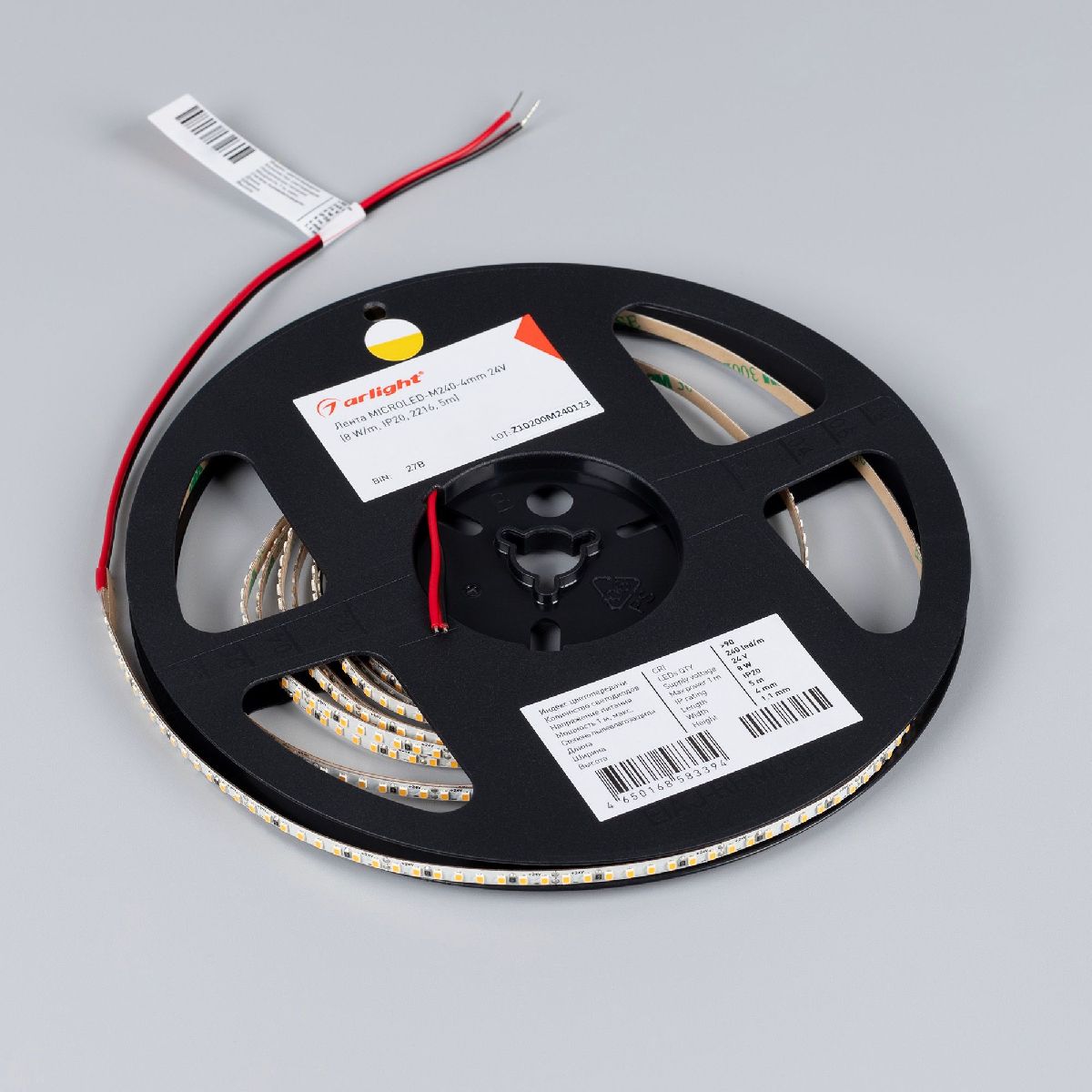 Светодиодная лента Arlight MICROLED-M240-4mm 24V Warm2700 (8 W/m, IP20, 2216, 5m) 047872