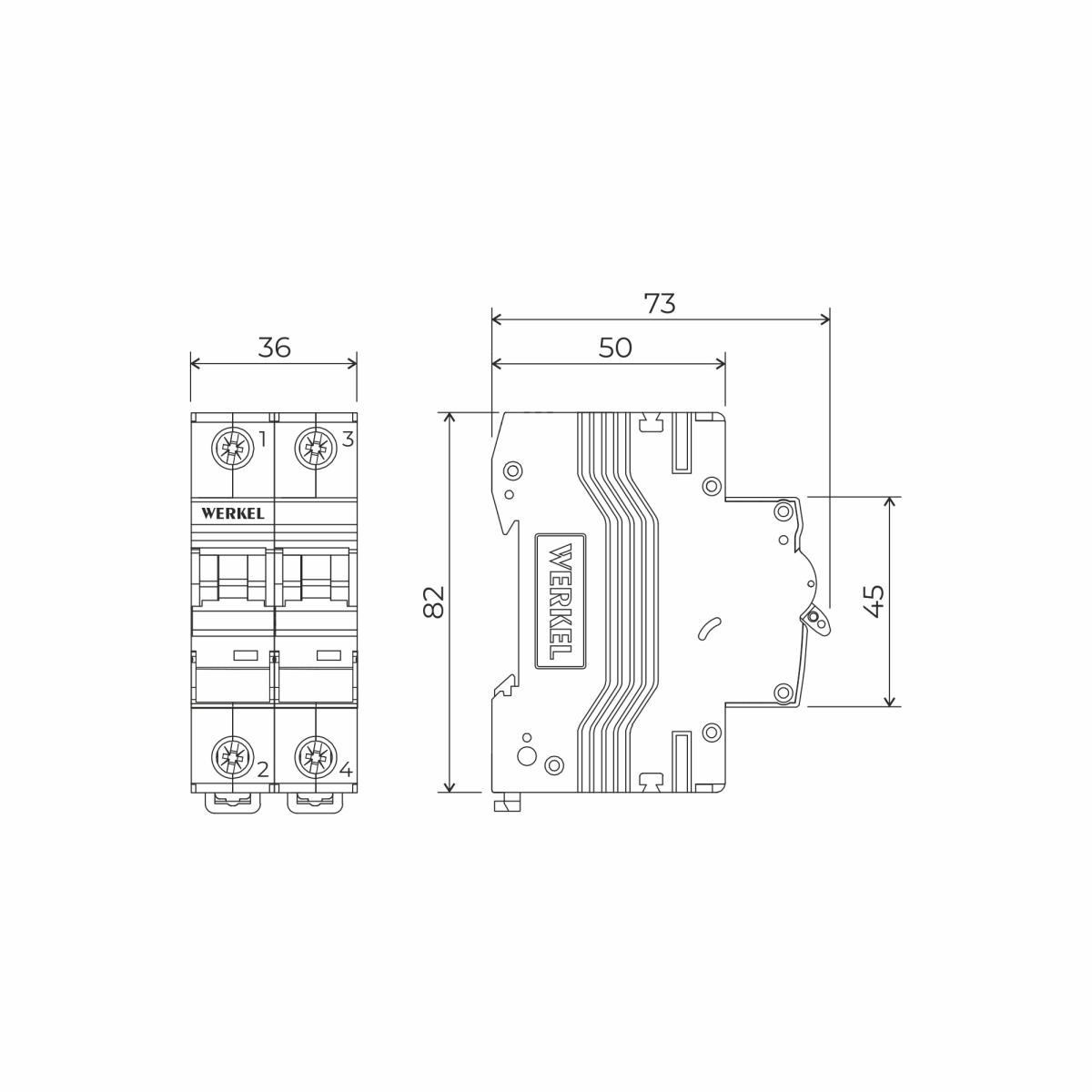 Автоматический выключатель 2P 40 A C 4,5 кА Werkel W902P404 4690389192845 a062498
