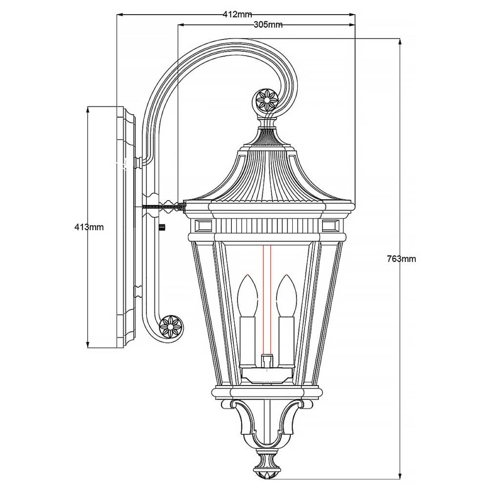 Уличный настенный светильник Feiss Cotswold lane FE-COTSLN2-L-BK