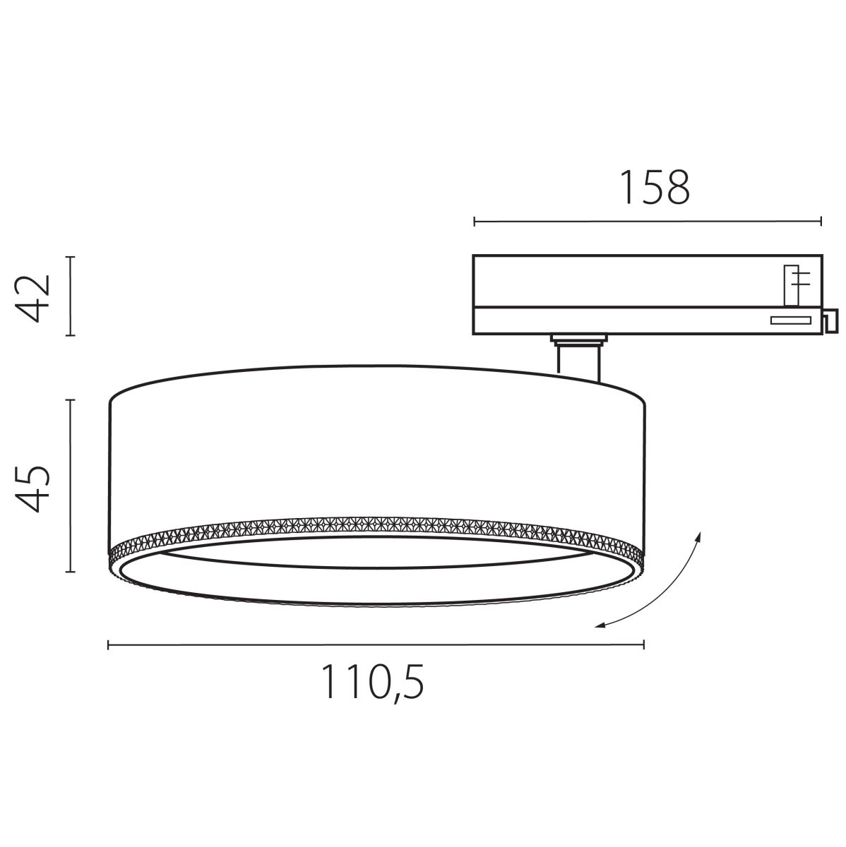 Трековый трехфазный светильник Quattro LED 60G с адаптером Lightstar Alta Pro A5647QT60G (215647 + 594047 + 215604)