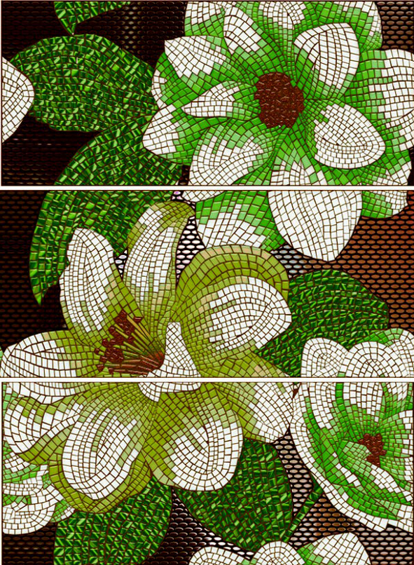 Decor Cufiore-3 Pistacho-Marron (комп x3) Панно 81х60