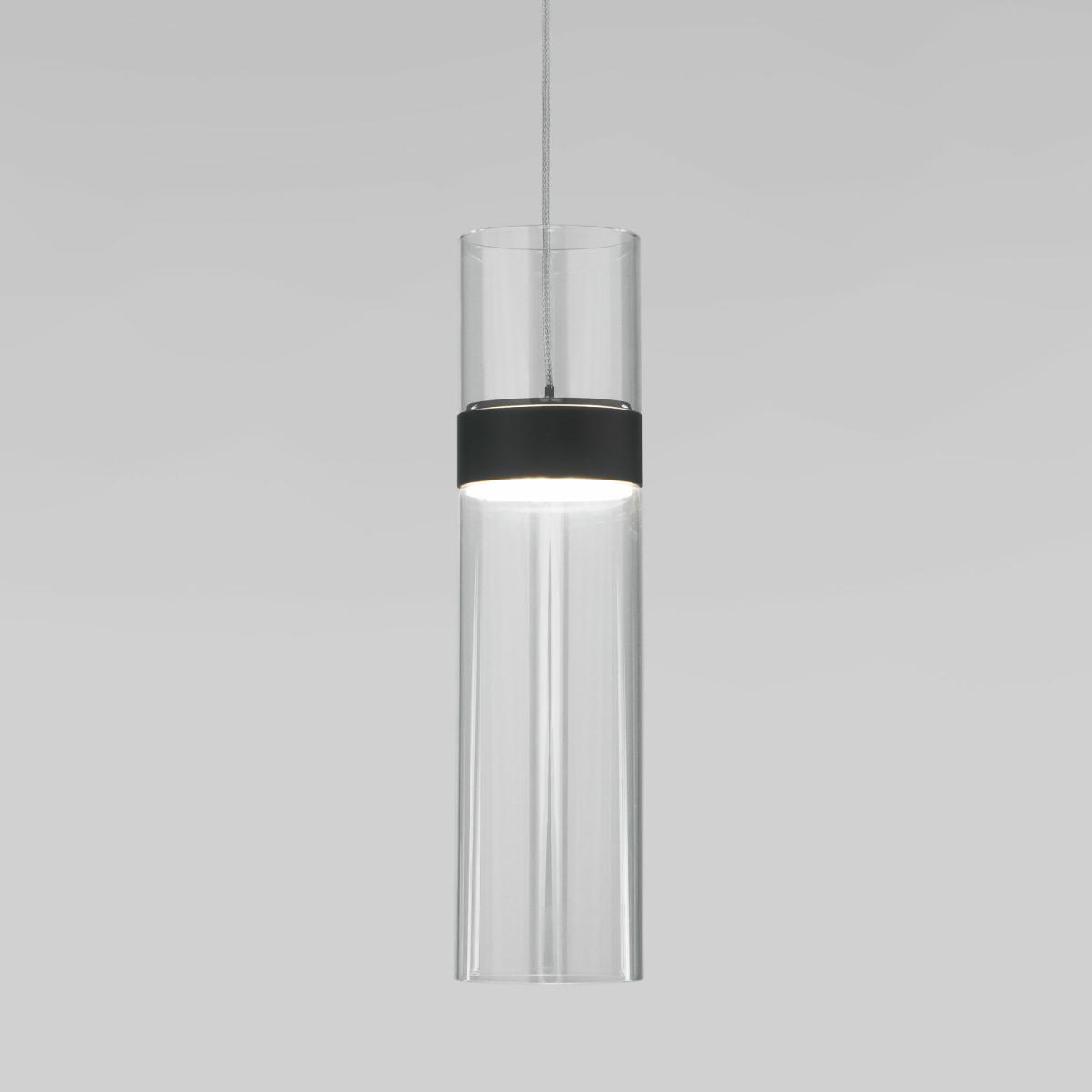 Подвесной светильник Eurosvet Lumen 50244/1 LED черный/прозрачный a061288
