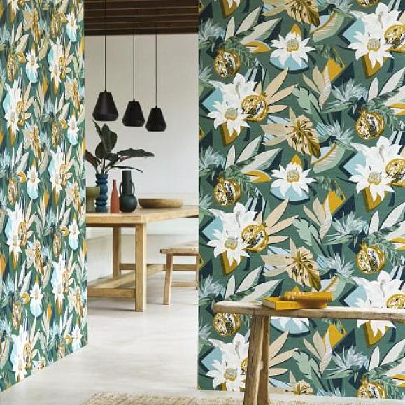 Обои Casamance 75531528 Salvador Emeraude/moutarde