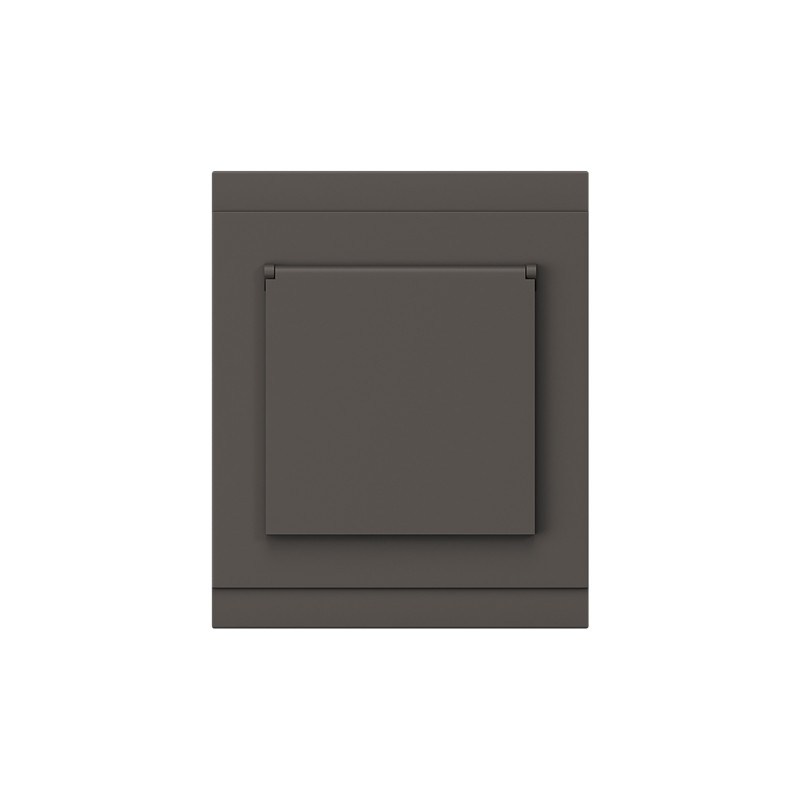 Розетка SETE 1-ая с/з с/у, со шторками и крышкой 16А графит IP20/IP44 KRANZ KR-79-0728-3