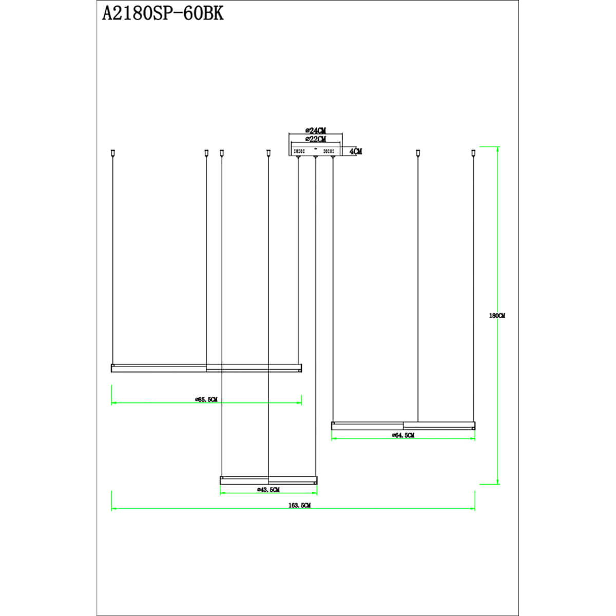 Подвесная люстра Arte Lamp Alfie A2180SP-60BK