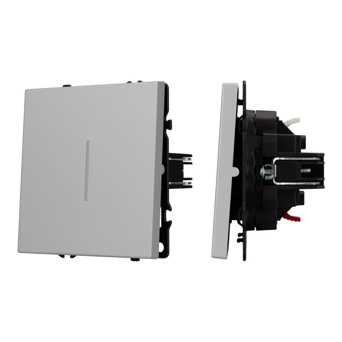 Выключатель звонковый 1 кл подсветка софт-тач никель Arlight SWT-MKR1-SFPL-L-IS (250V, 10A) 061784(1)