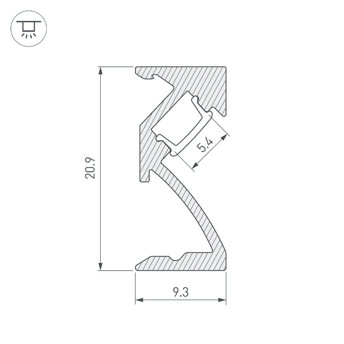 Профиль Arlight SL-BEVEL-W21-2000 ANOD 043687