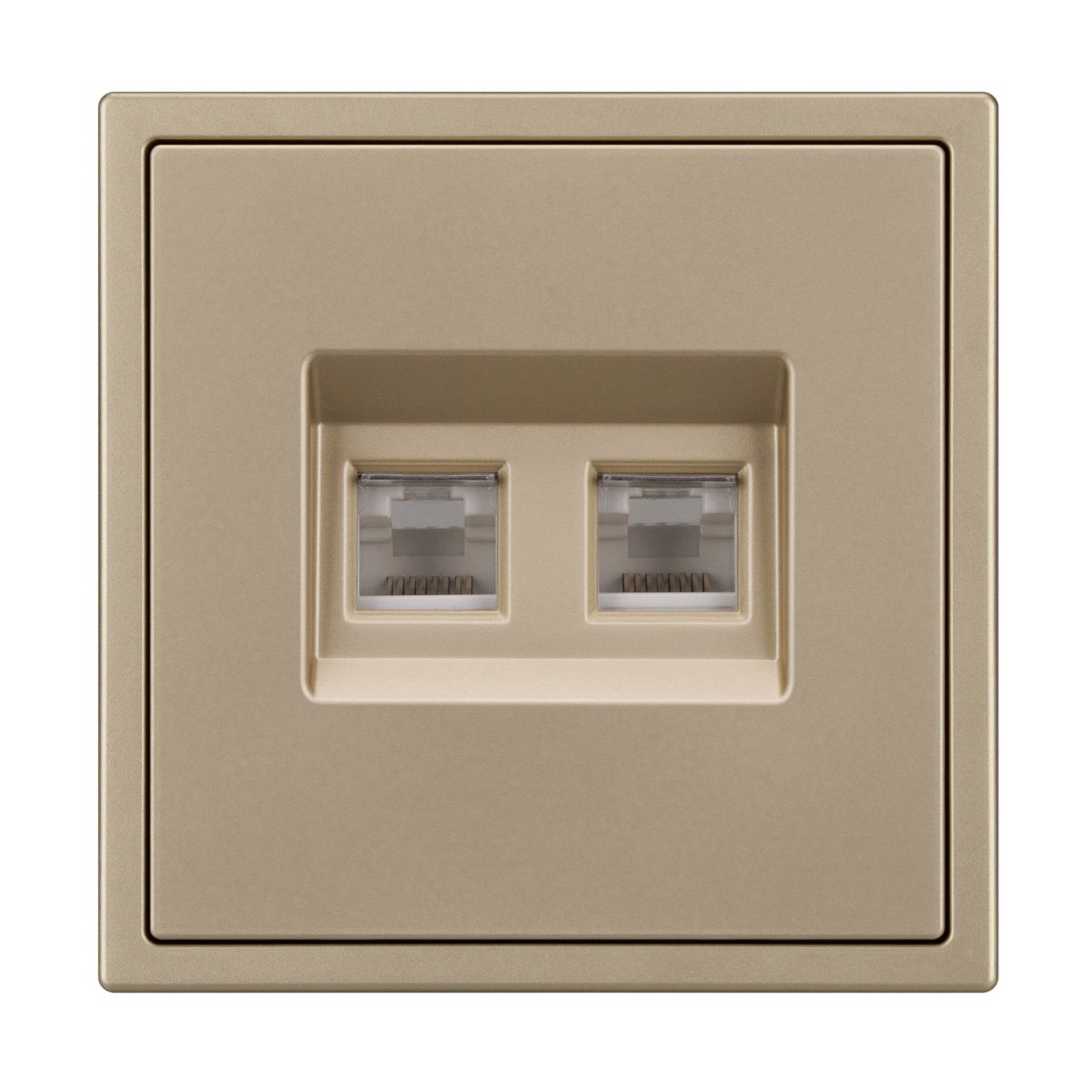 Розетка телефонная двойная софт-тач золотой песок Arlight SCT-MTL2-SFPL-GD (2хRJ-11, 4C) 054310(1)