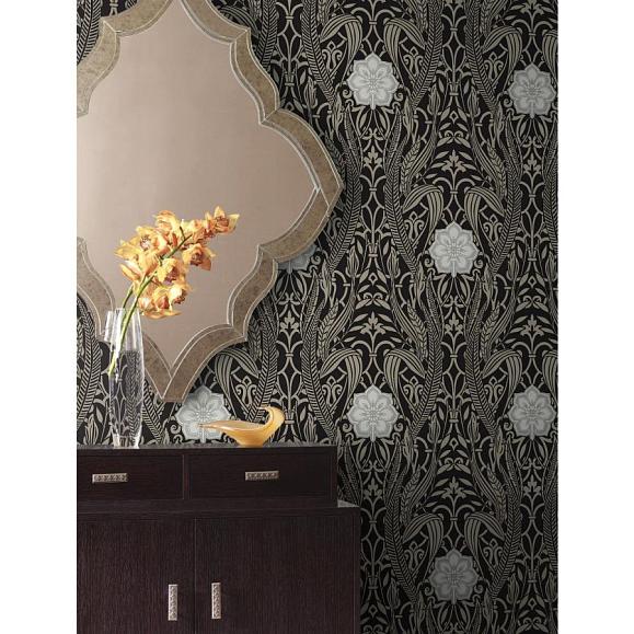 Обои York DM4995 Gatsby Damask Black