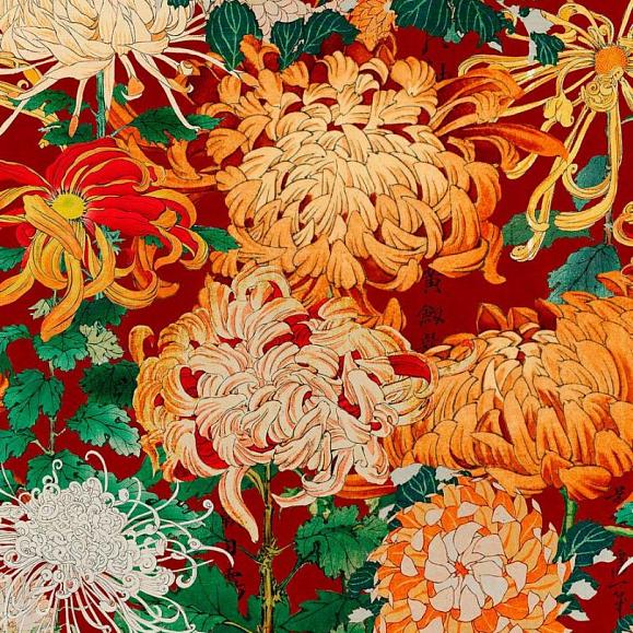 Панно Mind the gap WP20320 Chrysanthemums Green