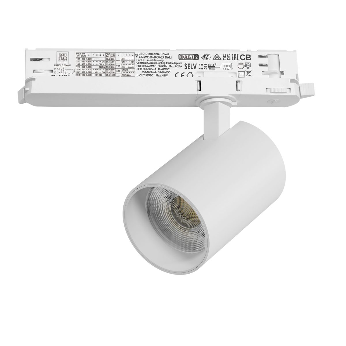 Трековый трехфазный светильник Quattro LED с управлением DALI Lightstar Alta Base A5336DALI