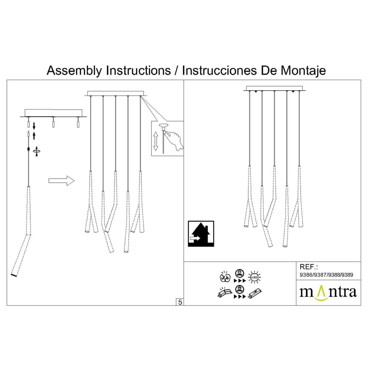 Основание потолочное 8L Mantra Modular Light Florones 9387