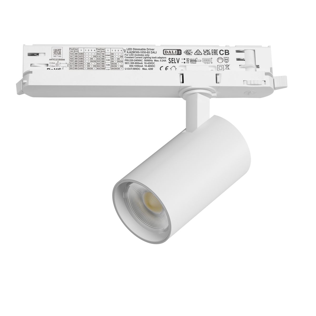 Трековый трехфазный светильник Quattro LED с управлением DALI Lightstar Alta Base A5146DALI
