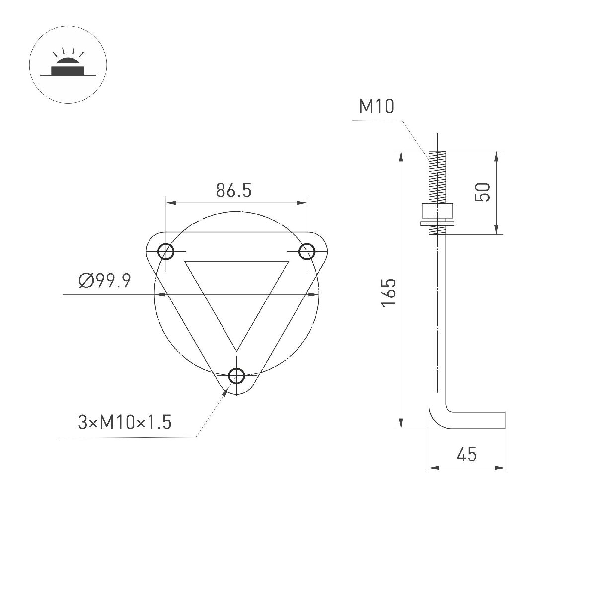 Ландшафтный светильник Arlight LGD-LANDMARK-BOLL-H1000-20W Warm3500-MIX 047691