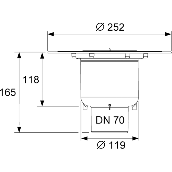 TECEdrainpoint S Сифон вертикальный DN70