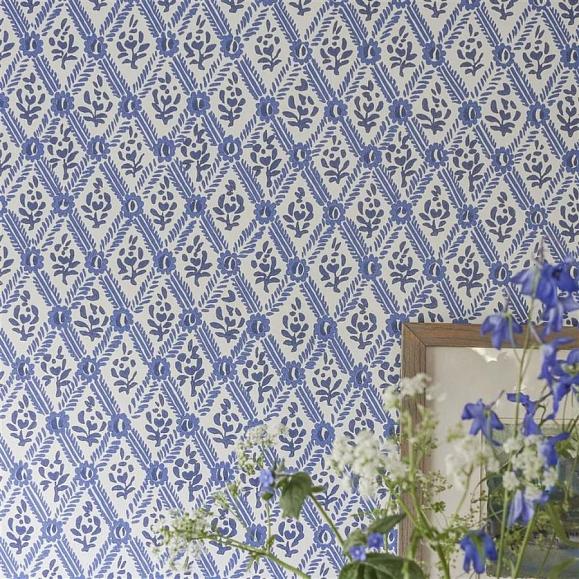 Обои English Heritage PEH0003/06 St John Street Trellis Woad