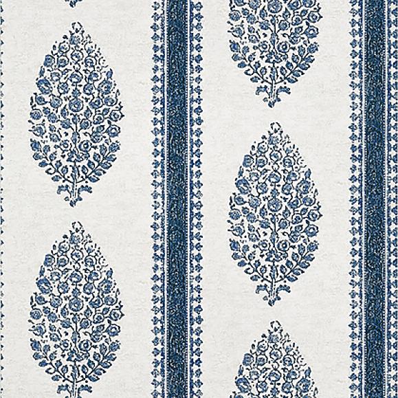 Обои Thibaut T10239 Chappana Blue and White