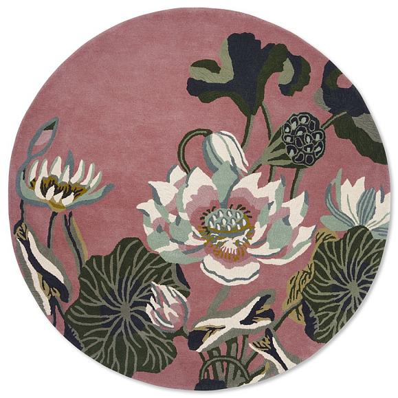 Ковер Wedgwood 38602 (D150) Waterlily Round Dusty Rose 150 x 150 см