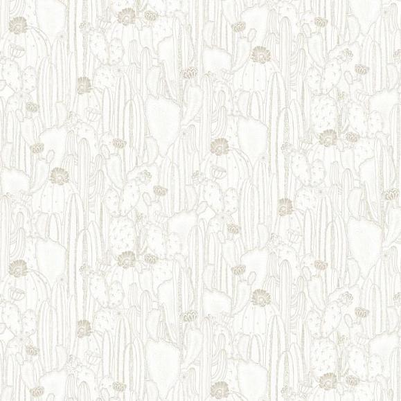 Обои Casadeco 85920298 Botanica Cactaceae Blanc Taupe
