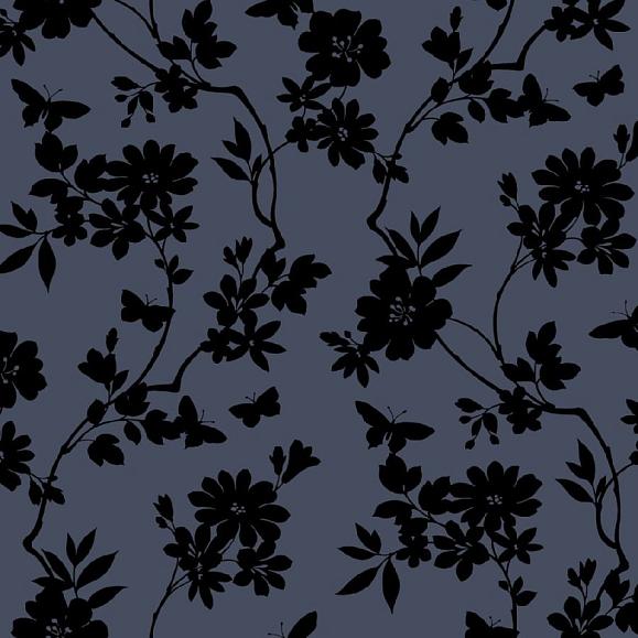 Обои York DT5021 Flutter Vine Sapphire/Black