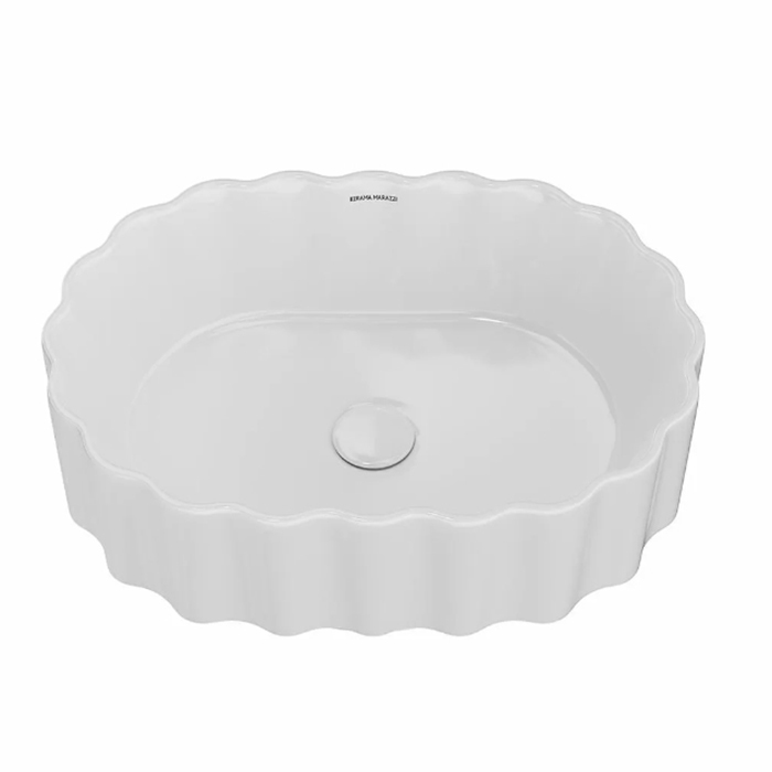 Kerama Marazzi ArtBasin Conchiglia Раковина накладная 50см., без отв., цвет: белый глянцевая