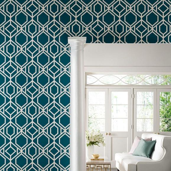 Обои York TC2633 Sawgrass Trellis Navy