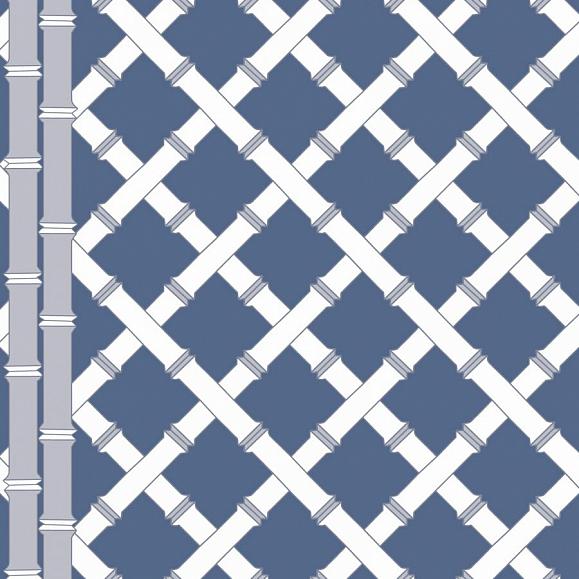 Обои Gaston y Daniela GDW5455-004 Trellis Azul/Blanco