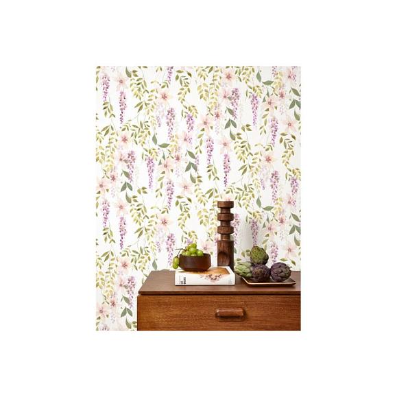Обои Casadeco 200305202 Wisteria Parme / vert mousse