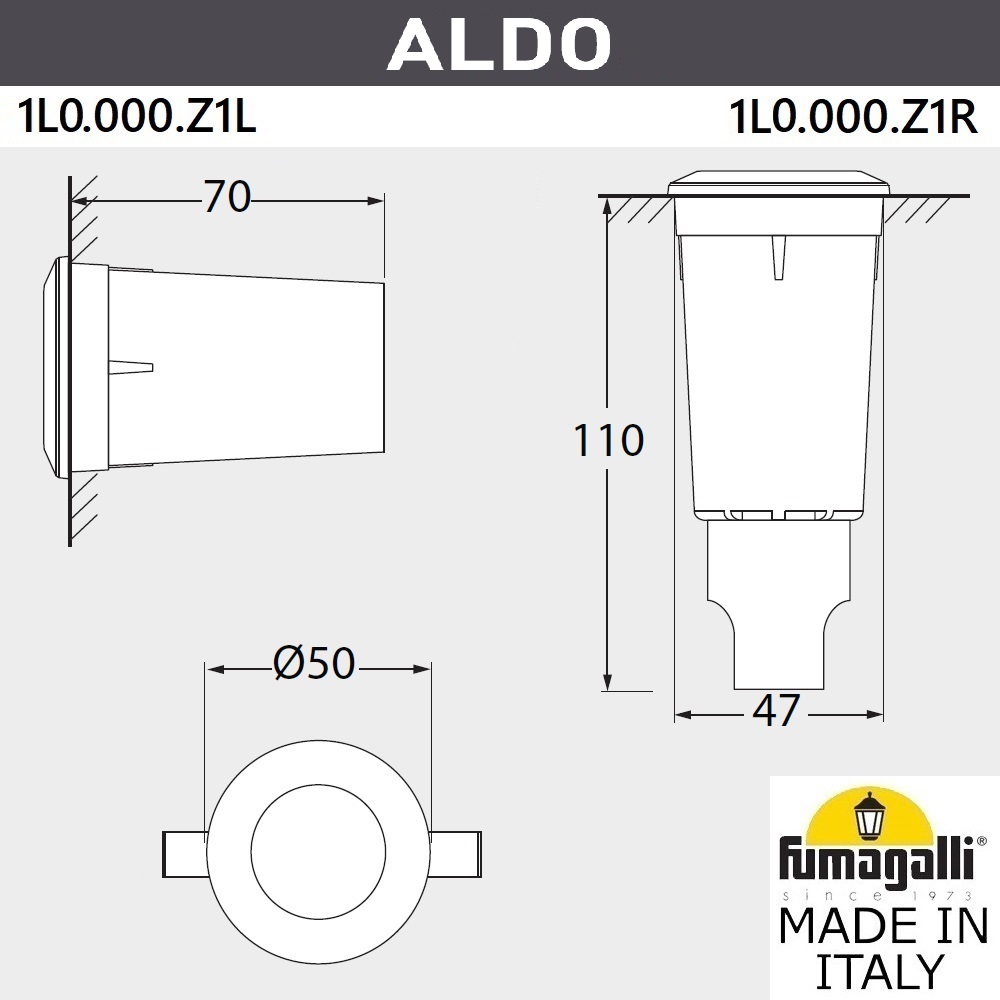 Грунтовый светильник Fumagalli Aldo 1L0.000.000.AXZ1L