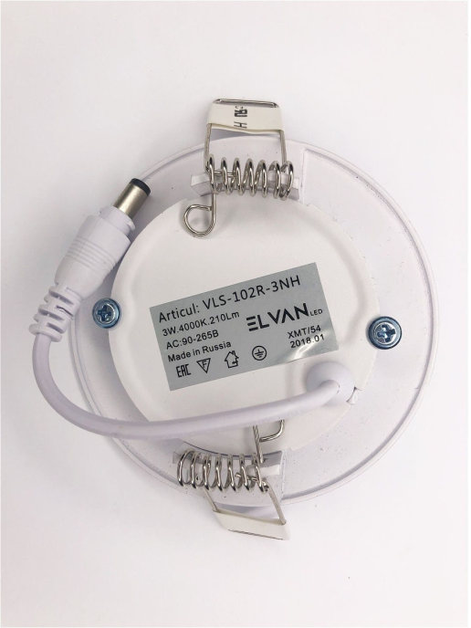Встраиваемый светильник Elvan VLS-102R-3W-WH-Wh
