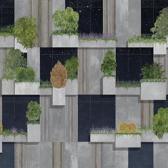 Панно Coordonne 9000061V Vertical Forest Night