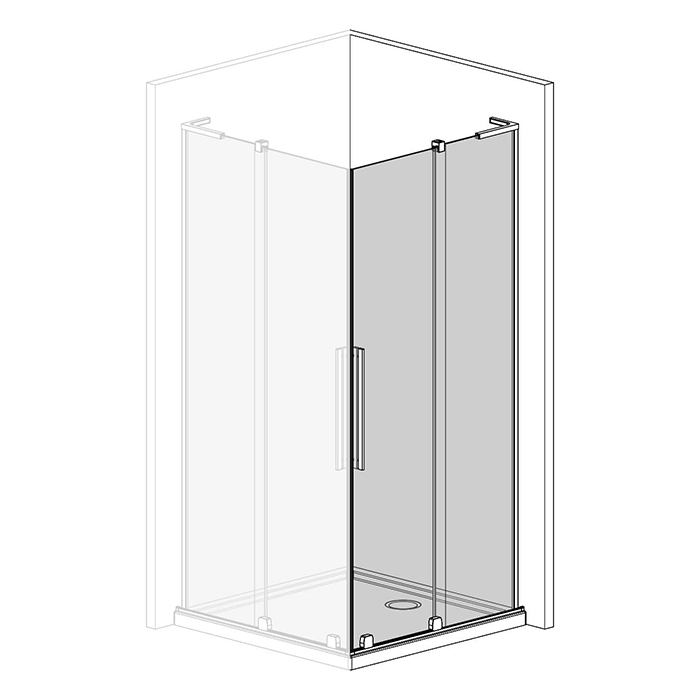 Radaway Furo SL KDD Душевая дверь 100см, раздвижная, правая, стекло прозрачное, покрытие Easy Clean, профиль: черный