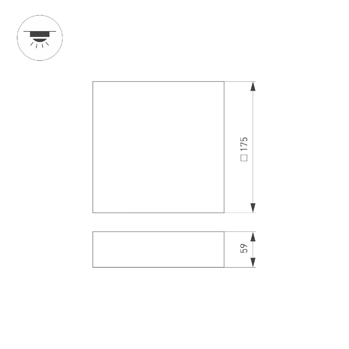 Потолочный светильник Arlight IM-QUADRO-EMERGENCY-3H-S175x175-19W Day4000 (WH, 120 deg, 230V) 040925