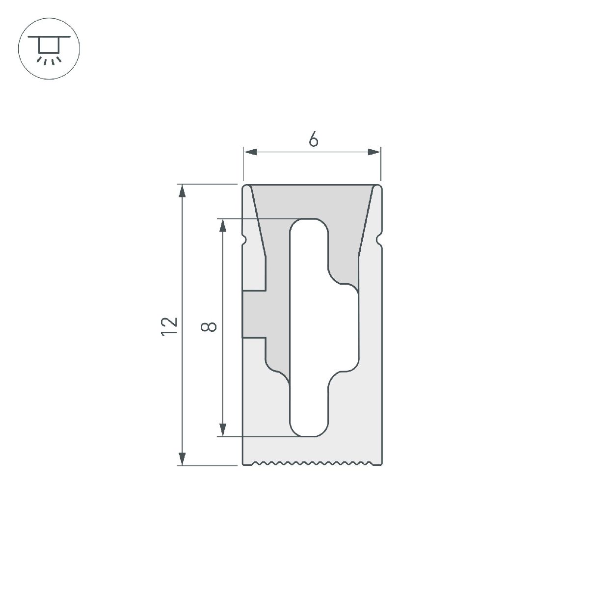 Силиконовый профиль Arlight WPH-FLEX-0612-SIDE-S8-10m WHITE 040825