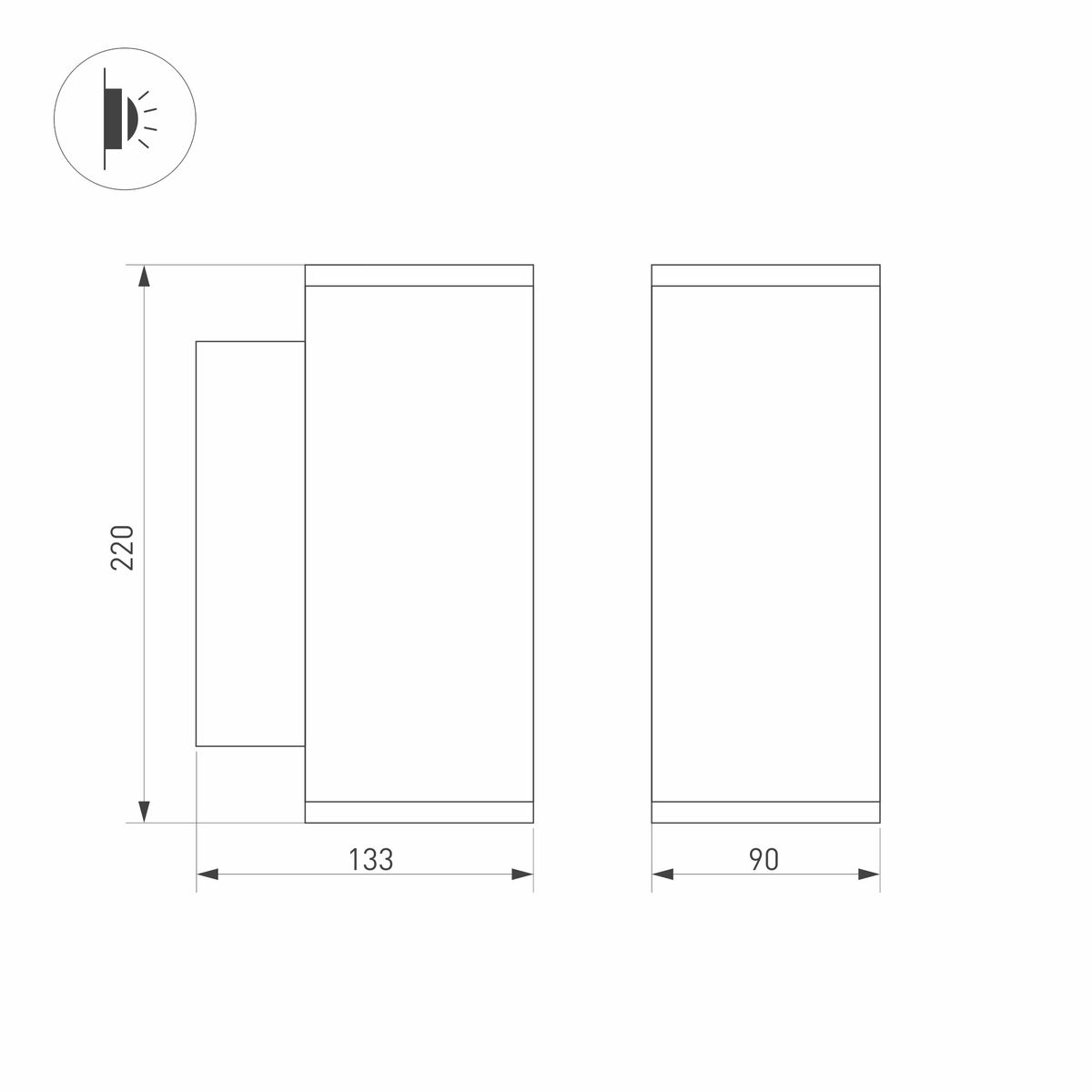 Уличный настенный светильник Arlight LGD-Forma-Wall-Twin-R90-2x12W Warm3000 037252