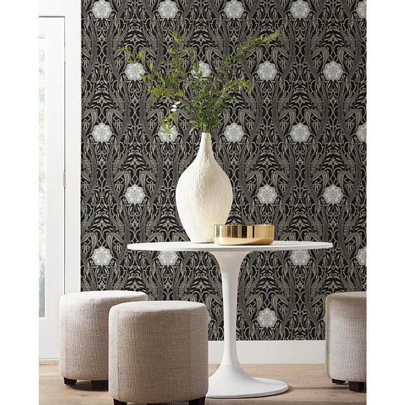 Обои York DM4995 Gatsby Damask Black