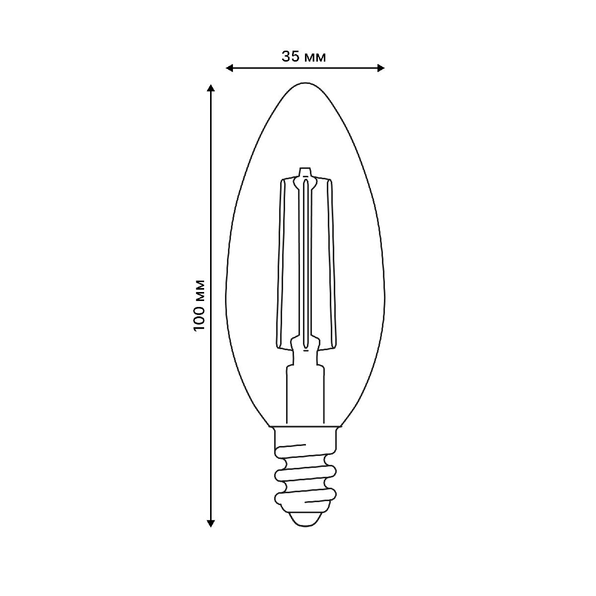 Лампа светодиодная филаментная Uniel LED-C35-4W/4000K/E14/CL GLY01TR UL-00011937