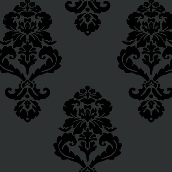 Обои York BL0397 Graphic Damask Black/Lacquer