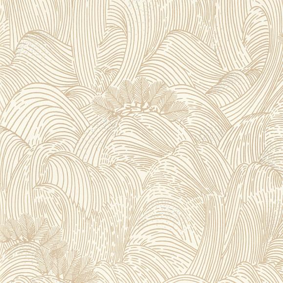 Обои Casamance 75901936 Marée haute Blanc/doré