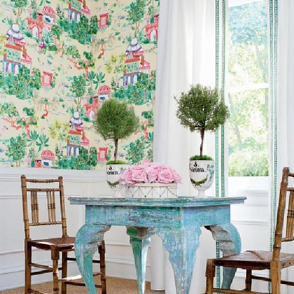 Обои Thibaut T20824 Mystic Garden Cream